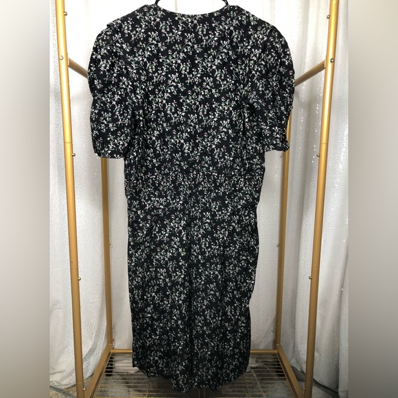 Vintage Stuart Alan Black and White Short Sleeve Floral Romper Jumpsuit 80s/90s - Picture 2 of 7